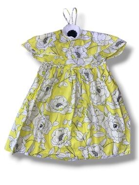 Janie and Jack Floral Ruffle Dress in the Glow Lemonade Bloom colorway